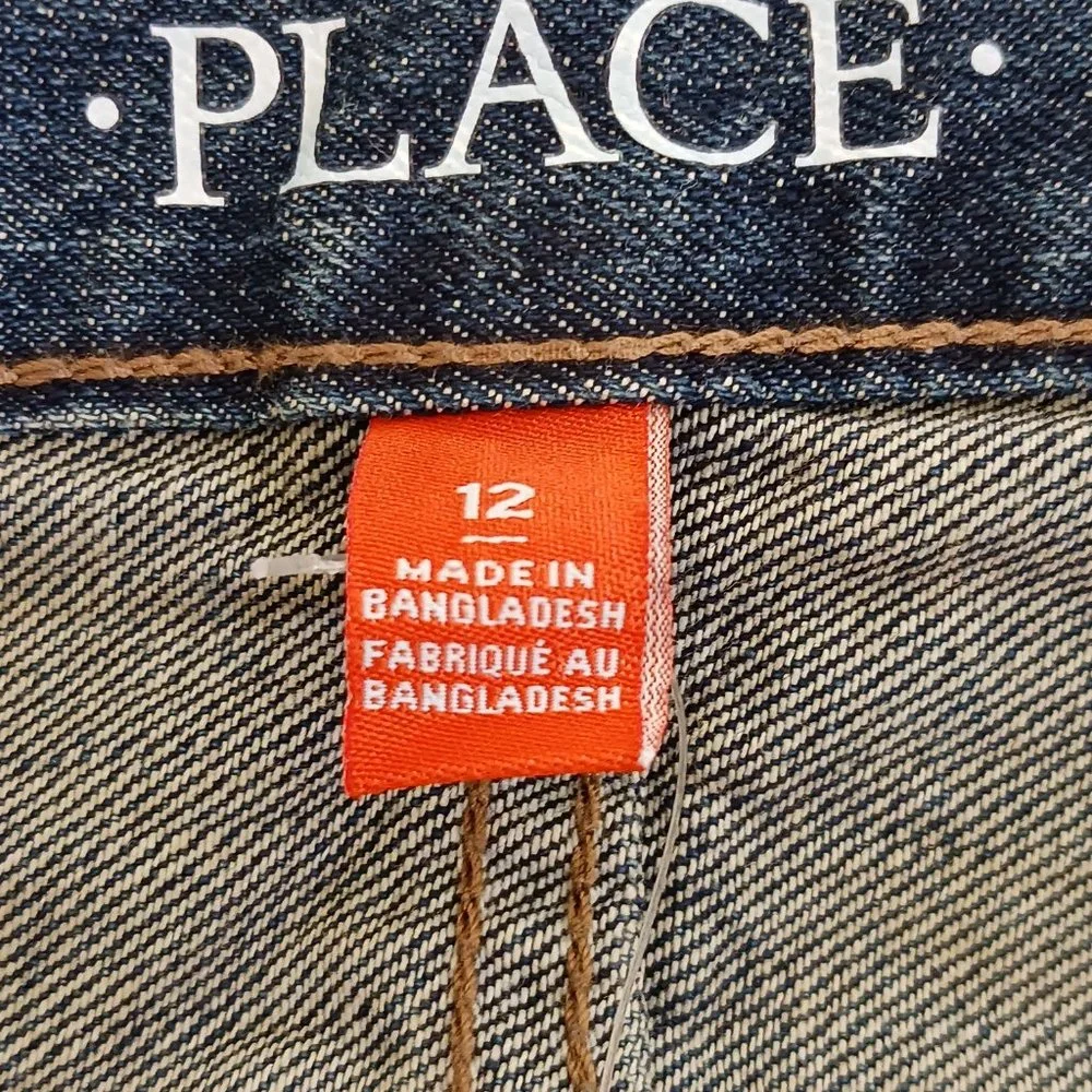 Children's Place Boy's Medium Wash 100% Cotton Bootcut Jeans Size 12